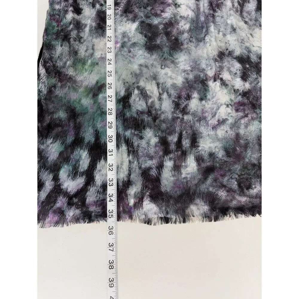 Echo Women's Silk Scarf Rayon Back Animal Print Black Multicolor  24 x 70 - NWT